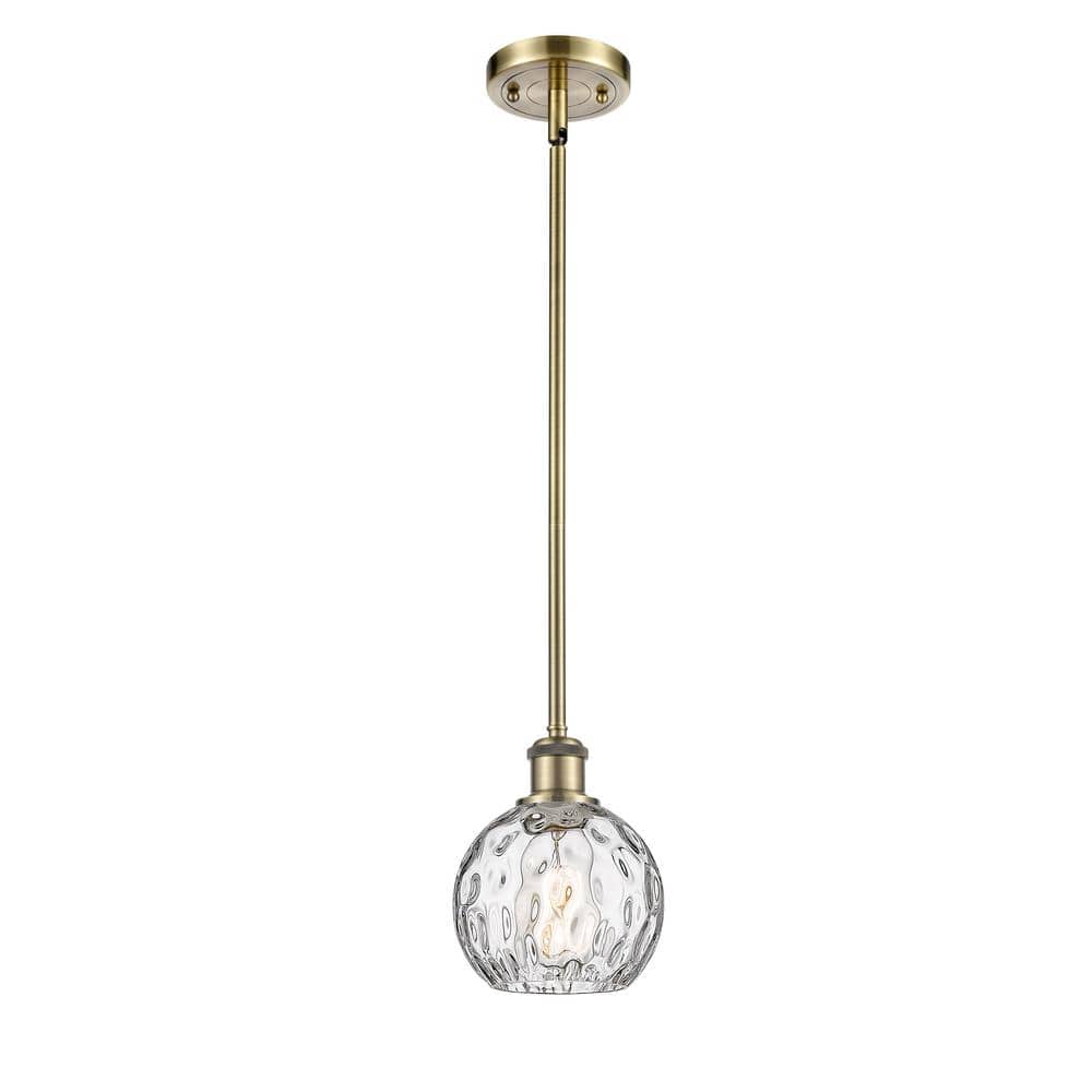 Athens Water Glass 60-Watt 1 Light Antique Brass Shaded Mini Pendant Light with Clear glass Clear Glass Shade price history on PriceWatchPro