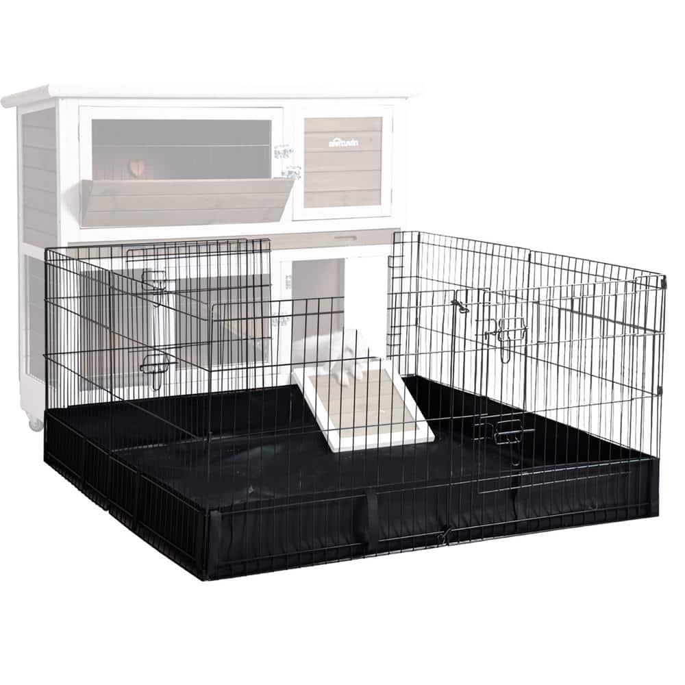 Black Metal Portable Small Pet Playpen with Waterproof Floor