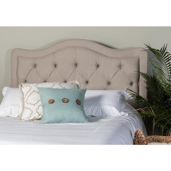 Leffler Home Allure Diamond Tufted Queen Upholstered 64 in W Headboard in Crawford Linen