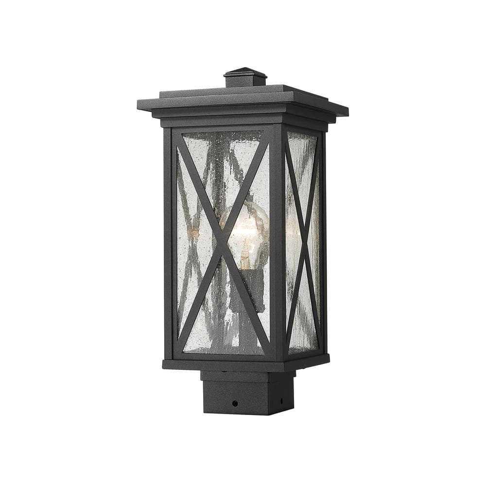Brookside 1-Light Black 15.8 Aluminum Hardwired Outdoor Weather Resistant P