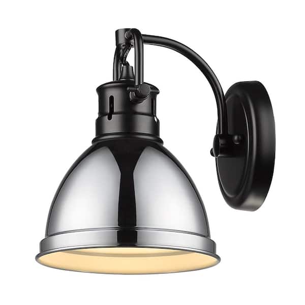 Golden Lighting - Duncan 4.875 in. 1-Light Matte Black Vanity Light