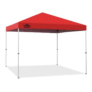 Taos EasyLift 10 ft. x 10 ft. Instant Pop-Up Canopy Tent with Carry Bag True Red Top