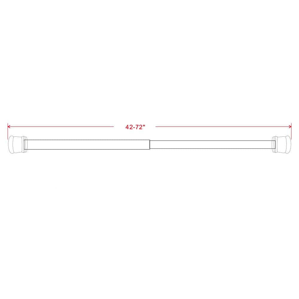 Chrome Adjustable Steel Tension Shower Curtain Rod, 72-inch