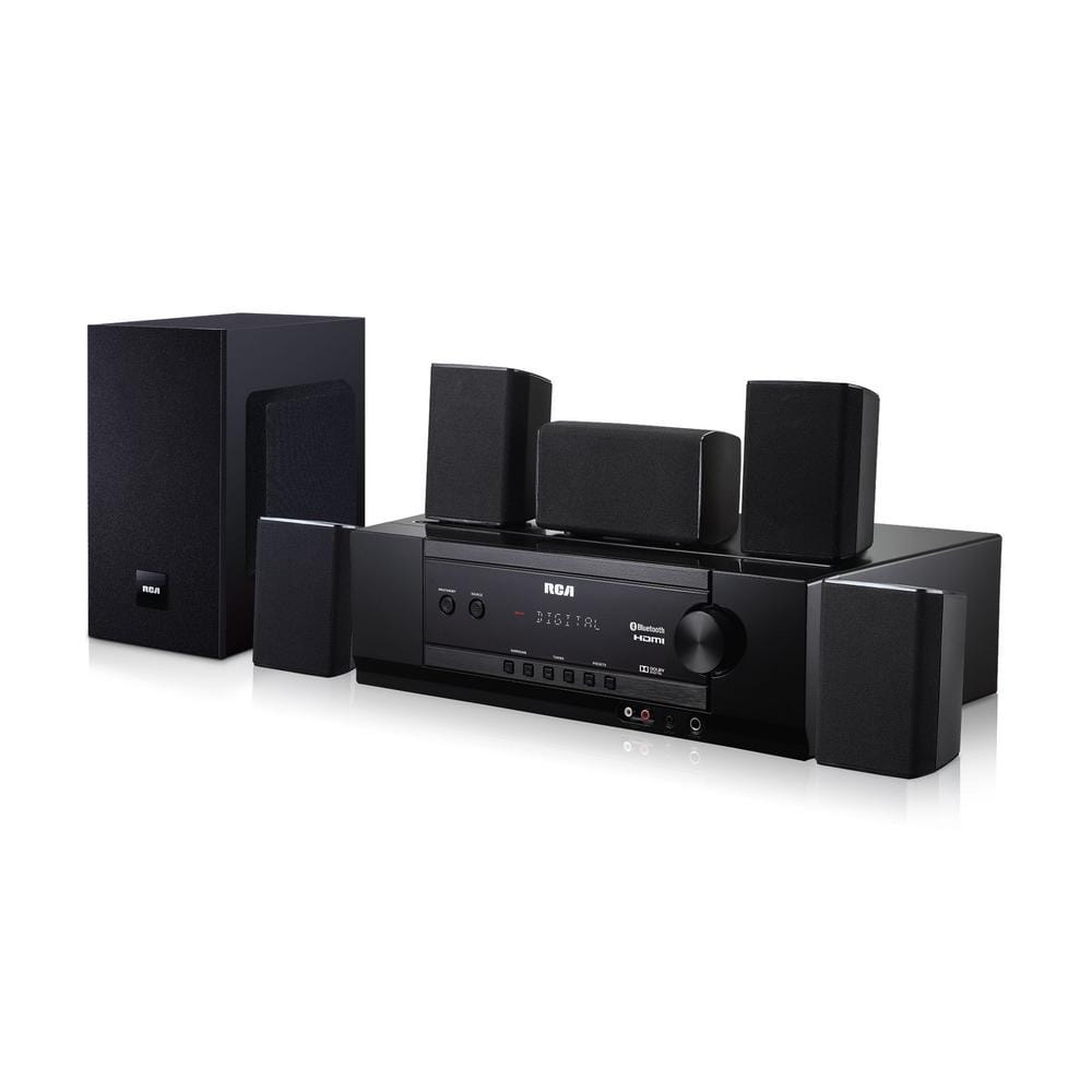 thee Eerder Mand RCA 1000-Watt 5.1-Channel Home Theater System with Bluetooth, FM Tuner  RT2781HBU - The Home Depot