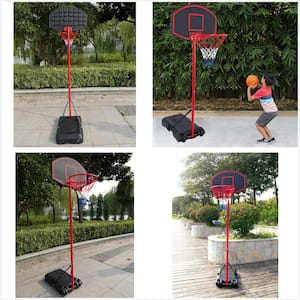 Portable Basketball Hoop/Goal with 6.4 ft. to 8 ft. H Adjustment for Youth