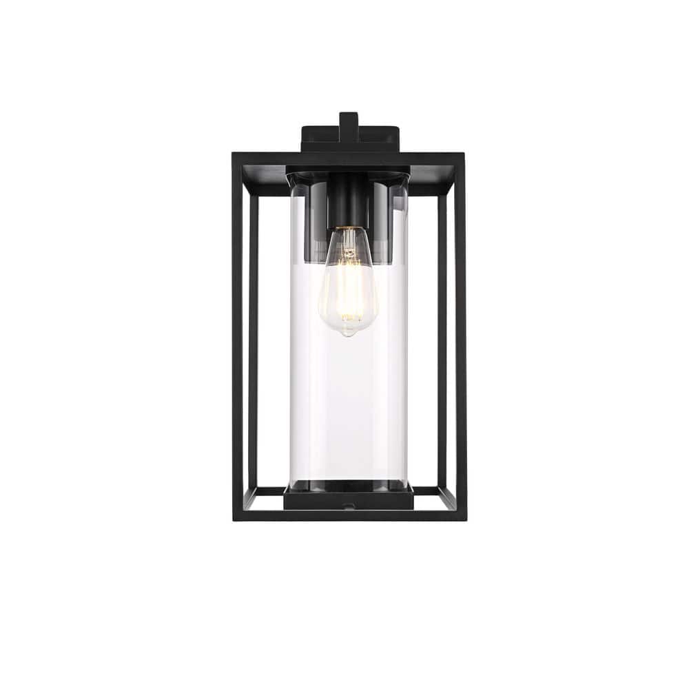 17 in. Black Outdoor Hardwired Wall Sconce with No Bulbs Included price history on PriceWatchPro