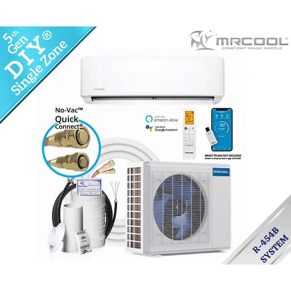 5th Gen DIY 9K BTU 23.6 SEER2 3/4-Ton Mini-Split Heat Pump Complete System 25 ft. Pre-Charged Line Set 115-Volt-R454B