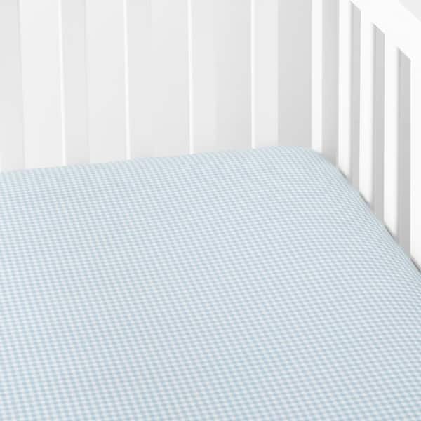 Company Kid's Ditsy Gingham Organic Cotton Percale Crib Sheet