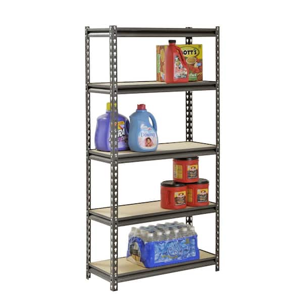 5-Tier Boltless Steel Garage Storage Shelving Unit in Silver Vein (30 in. W x 60 in. H x 12 in. D)