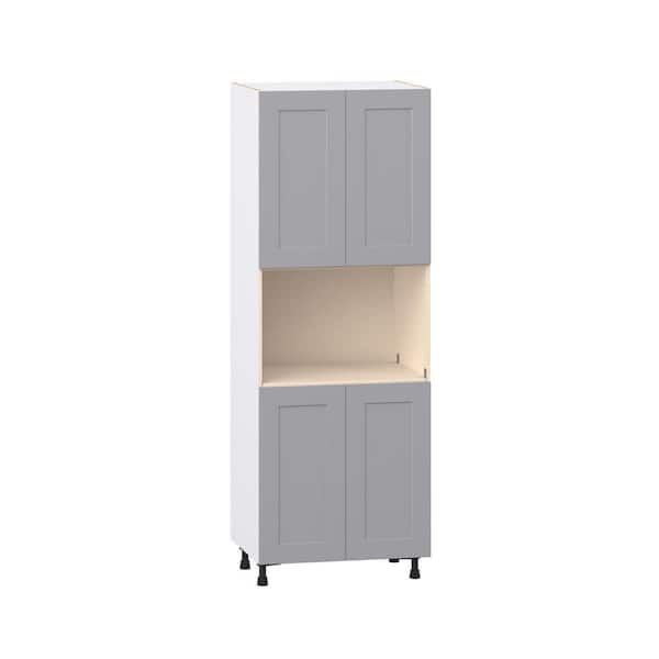 Roseland 30 in. W x 24 in. D x 84.5 in. H Assembled Shaker Microwave Pantry Kitchen Cabinet in Slate Gray