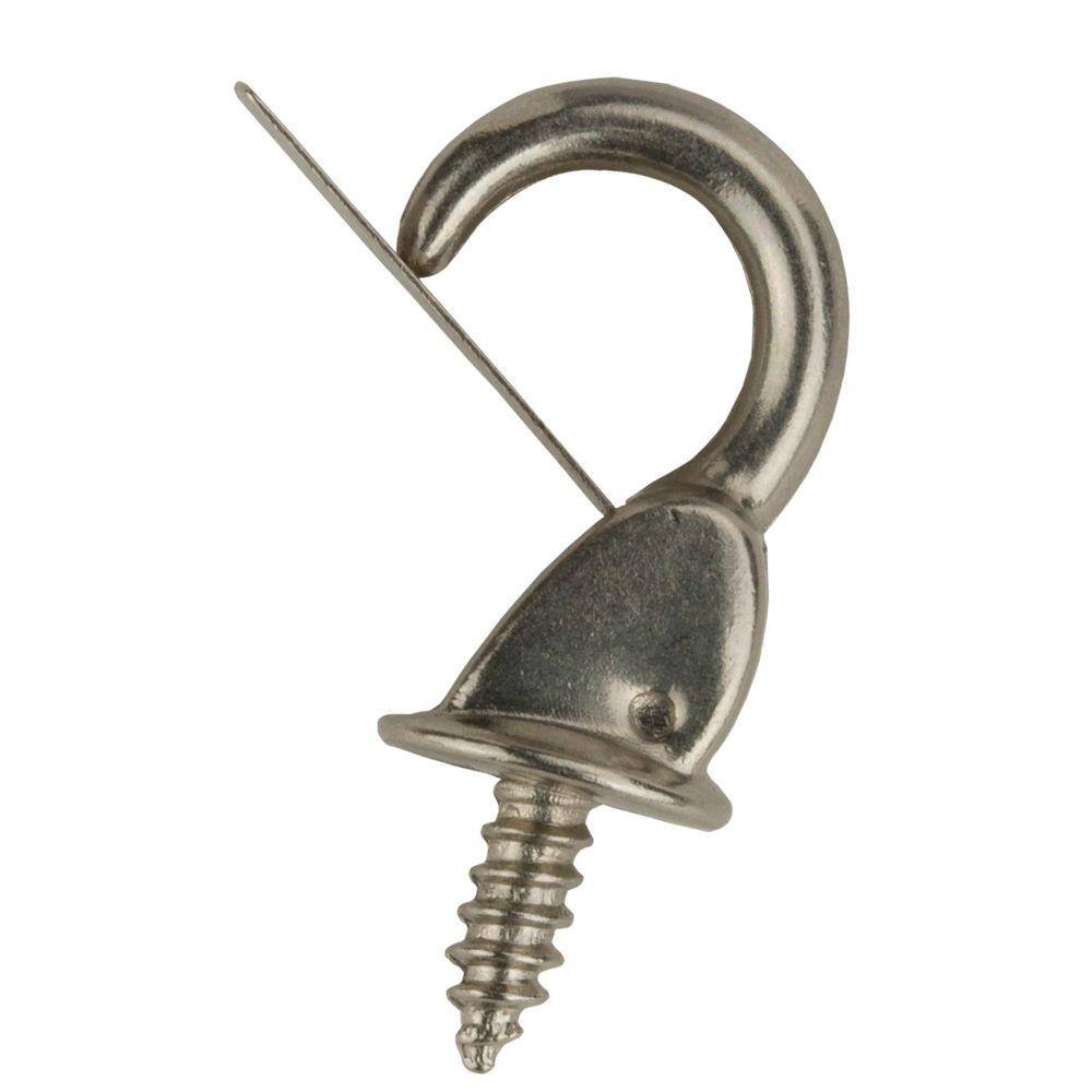 7/8 Inch Plastic Coated Screw-in Open Cup Ceiling Hooks Brown 15pcs