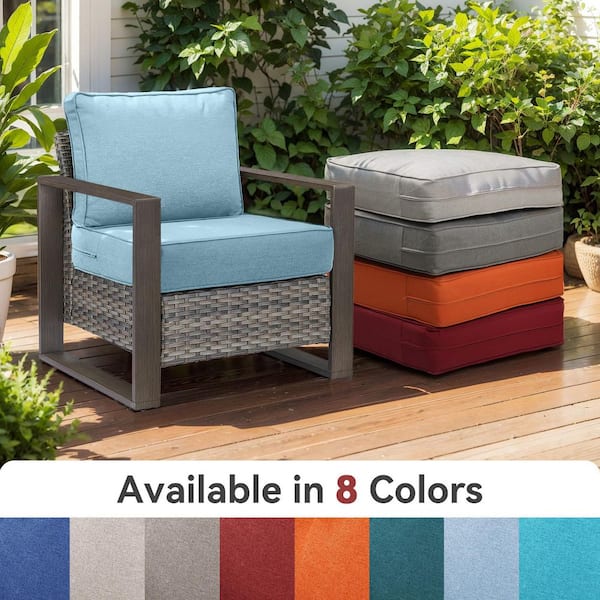 Modern 24 in. x 24 in. x 6 in. 8-Piece Deep Seating Outdoor Lounge Chair Thick Cushion Set in Baby Blue (4-Set)
