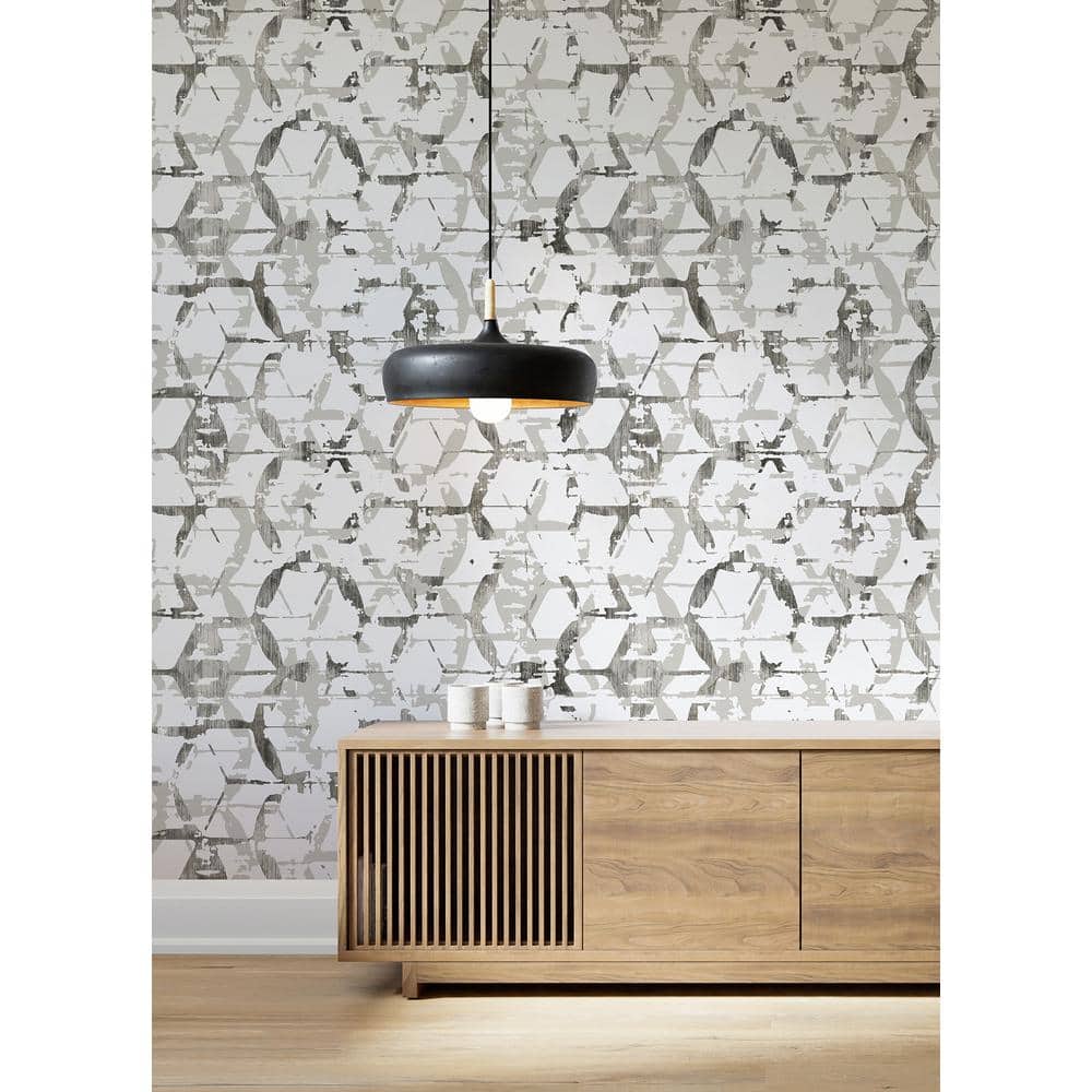 Grey Geometric Non-Pasted Washable Wall Mural