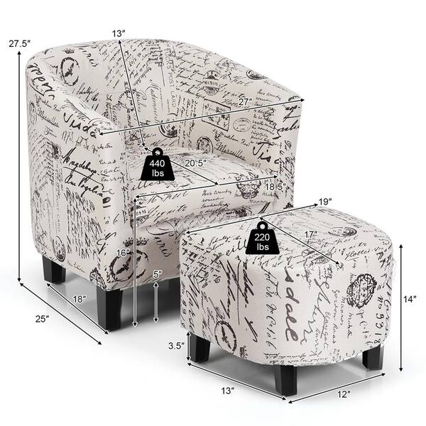 Coaster Furniture Two-Piece Accent Chair and Ottoman Set in French Script  Patter - Living Room - New York - by HomeClick