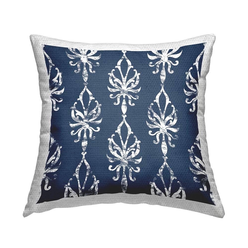 Ornate Blue White Pattern Blue Square Outdoor Throw Pillow price history on PriceWatchPro