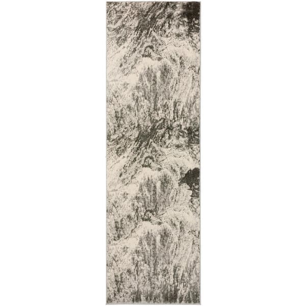 Addison Rugs Gentry 17 Grey 2 Ft. 3 In. x 7 Ft. 5 In. Abstract Watercolor Area Rug
