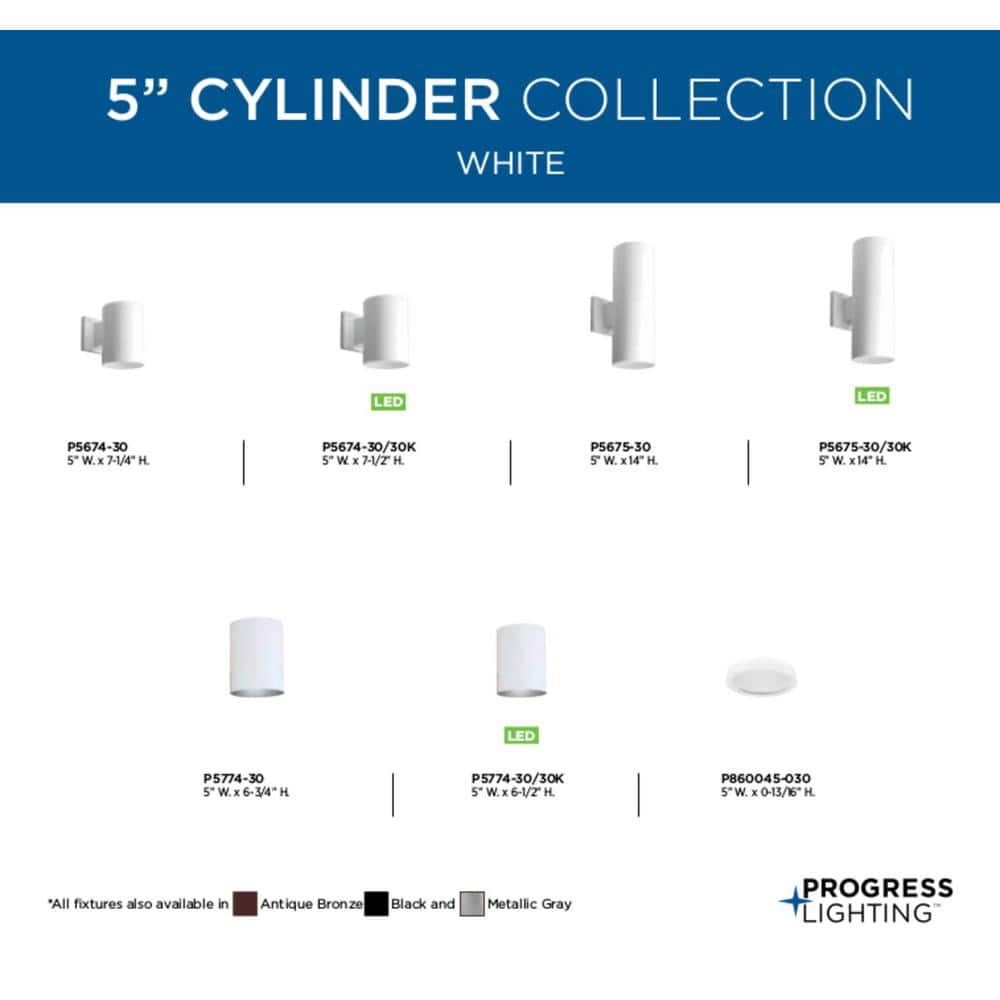 White Porcelain Cylinder Wall Sconce with Bronze Finish