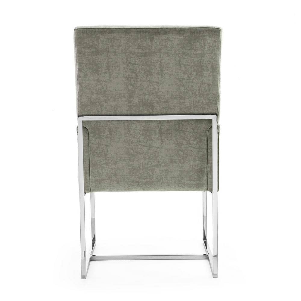 Element High-Back Velvet Upholstered Armchair with Steel Frame