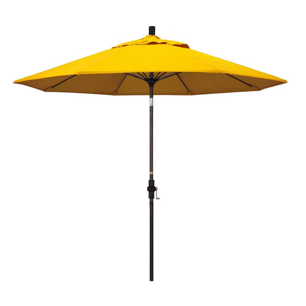 9 ft. Outdoor Market Patio Umbrella Bronze Aluminum Pole Fiberglass Ribs Collar Tilt Crank Lift in Sunbrella price history on PriceWatchPro