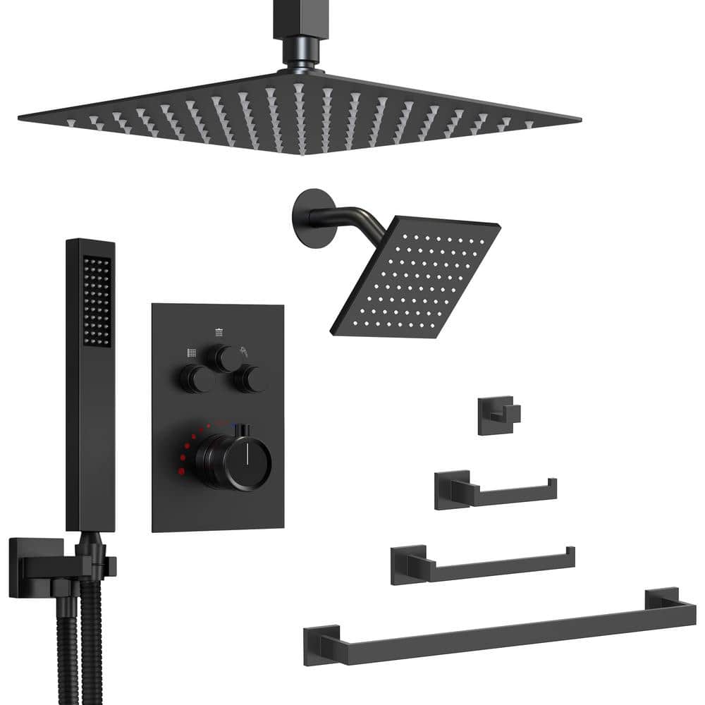 Multiplepress Single Handle 7-Spray Tub and Shower Faucet 2.5 GPM with Towel Rack Set in Chrome Valve Included price history on PriceWatchPro