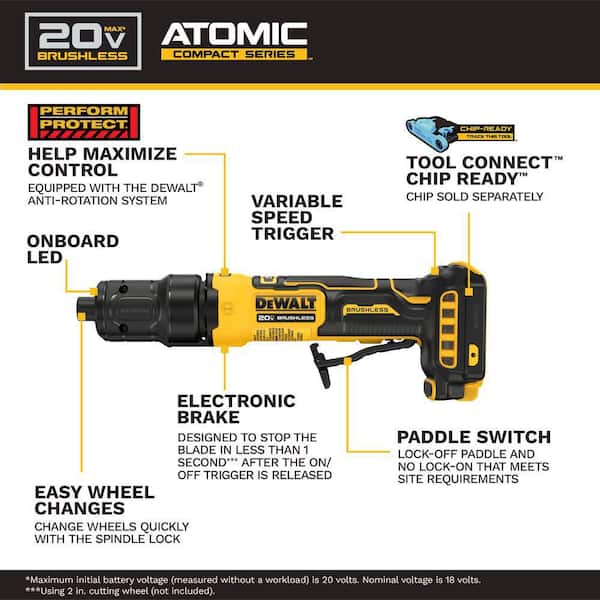 ATOMIC 20V MAX Cordless Die Grinder with Paddle Switch (Tool Only)