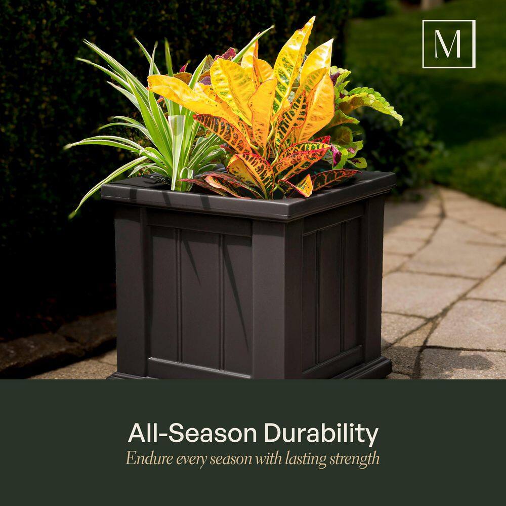 Cape Cod Black Polyethylene Self-Watering Outdoor Planter