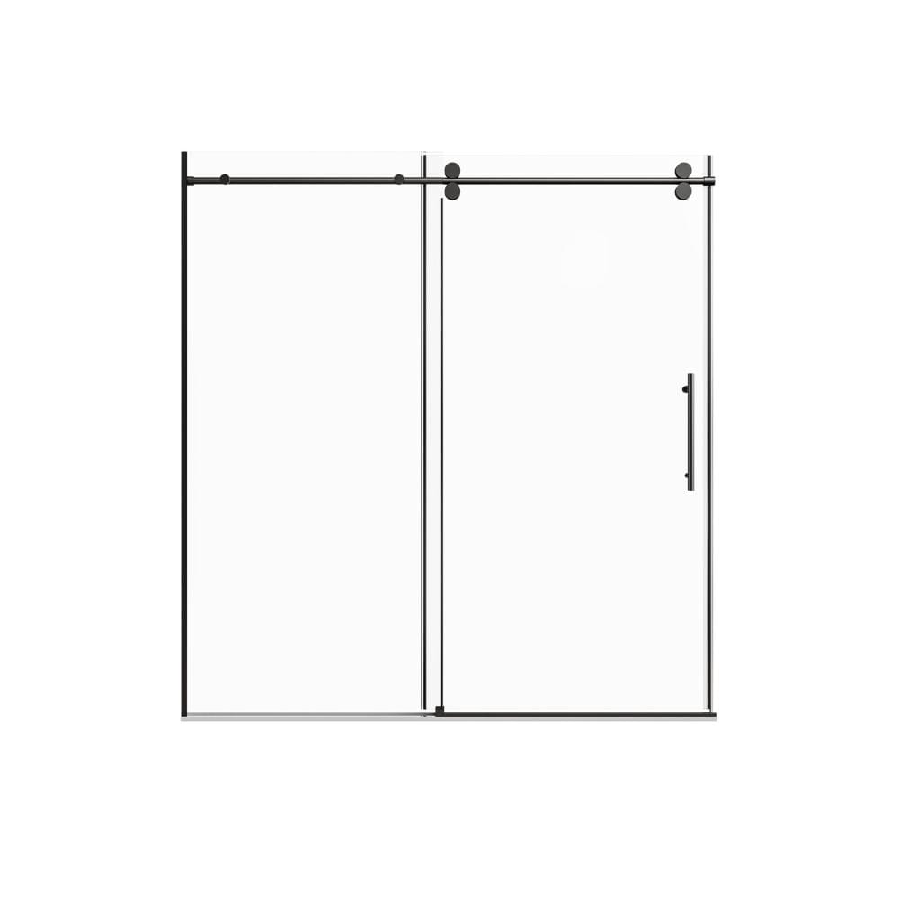 68-72 in.W x 76 in.H Frameless Sliding Shower Doors in Matte Black with 3/8 in. (10mm)  Clear Tempered Glass price history on PriceWatchPro