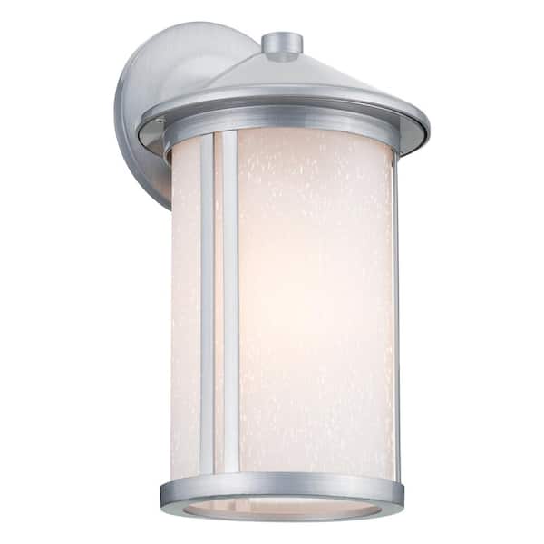 KICHLER Lombard 12.75 in. 1-Light Brushed Aluminum Outdoor Hardwired Wall Lantern Sconce with No Bulbs Included (1-Pack)