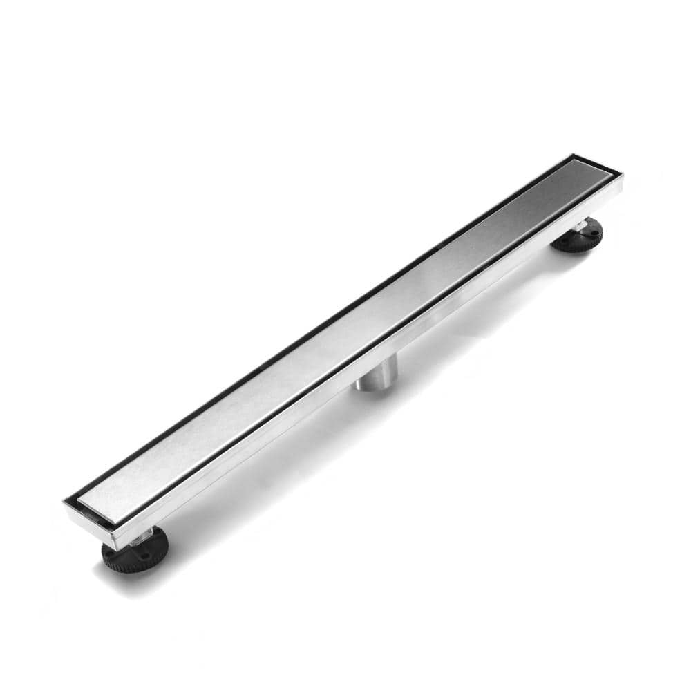 32 in. Linear Shower Drain with Removable Grate and Hair Strainer in Brushed Nickel price history on PriceWatchPro