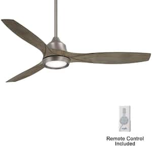Skyhawk 60 in. Integrated LED Indoor Burnished Nickel Ceiling Fan with Light Kit and Remote Control