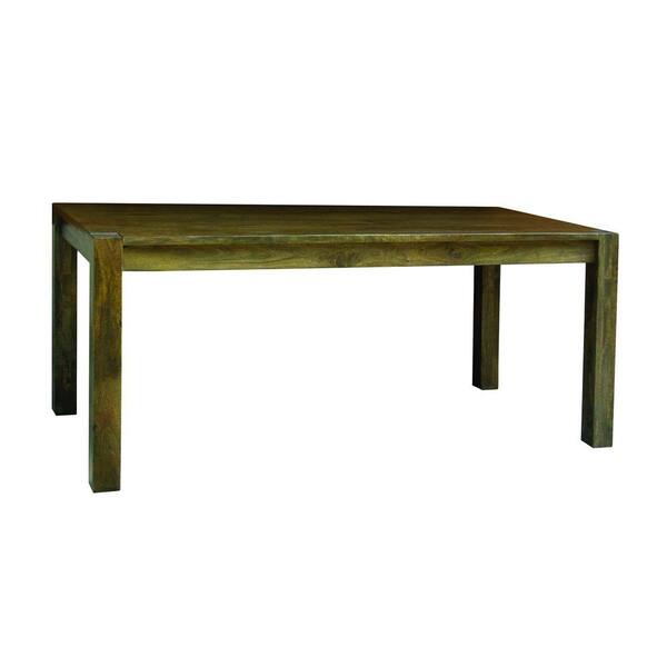 Yosemite Home Decor 36 in. x 71 in. with Ruff Wood Dining Table K.D in Charcoal Green