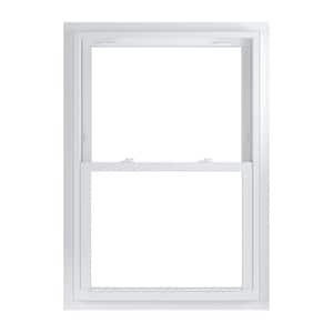 33.75 in. x 48.75 in. 70 Series Low-E Argon Glass Double Hung White Vinyl Fin with J Window, Screen Incl