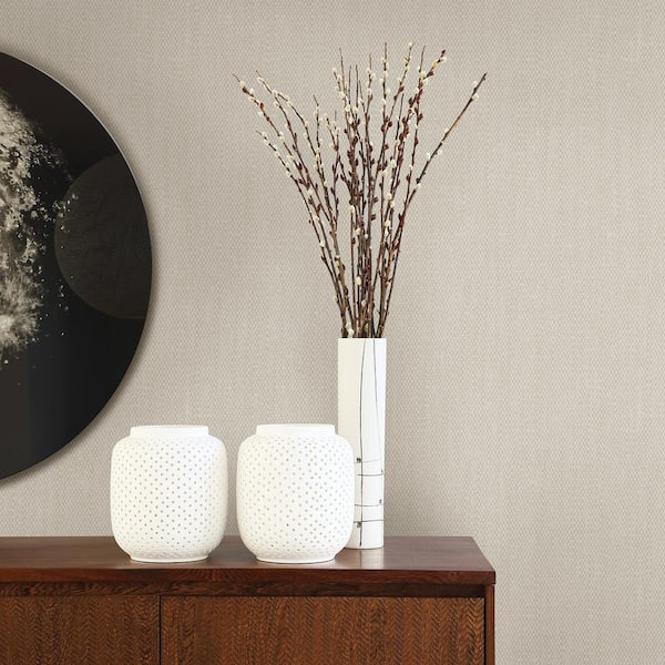 56.4 sq. ft. Tweed Light Grey Texture Wallpaper
