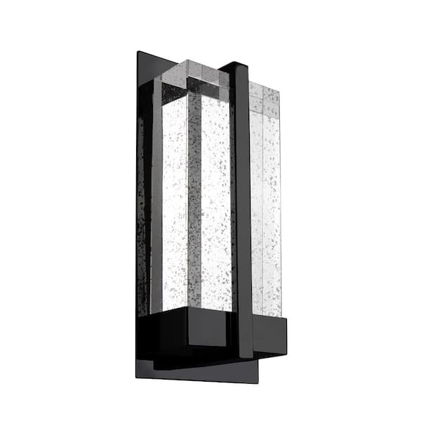 KUZCO Gable 12 in. 1-Light 6-Watt Black Integrated LED Wall Sconce