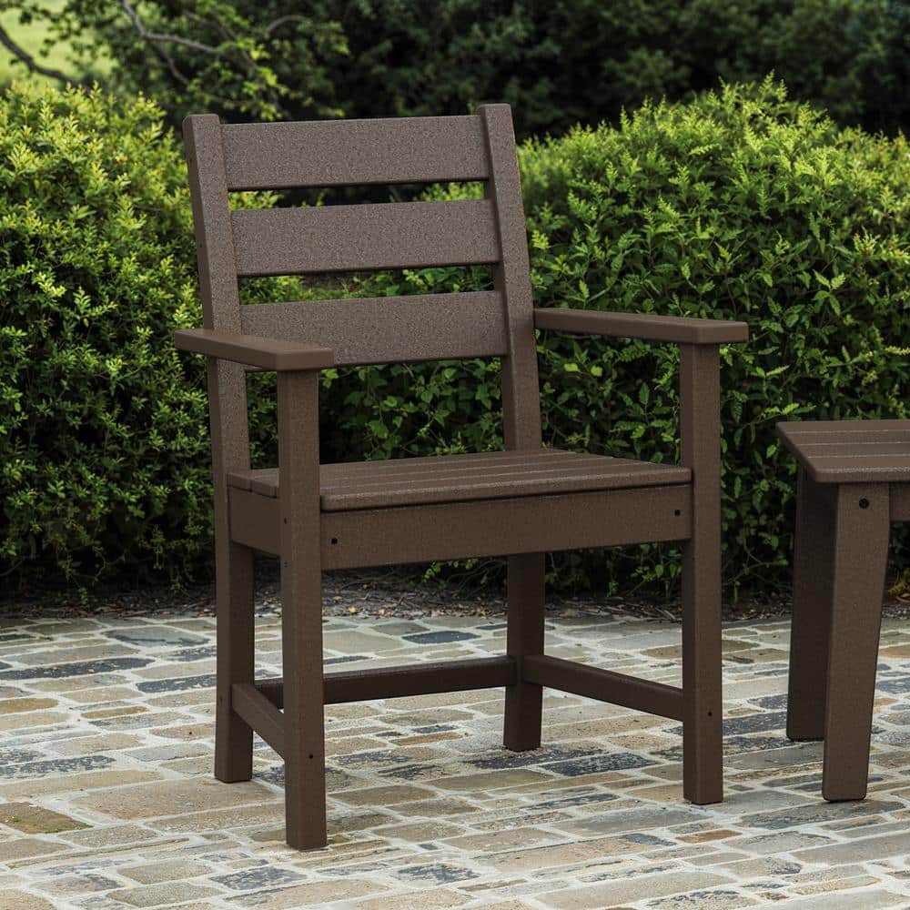 Grant Park Mahogany Outdoor Plastic Dining Arm Chair, (Pack of 2) price history on PriceWatchPro