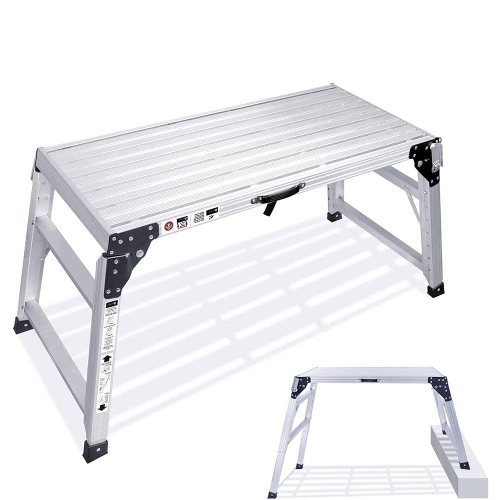 3.3 3 ft. x 1.54 ft. Aluminum Heavy-Duty Folding Work Platform with 7-Gear 