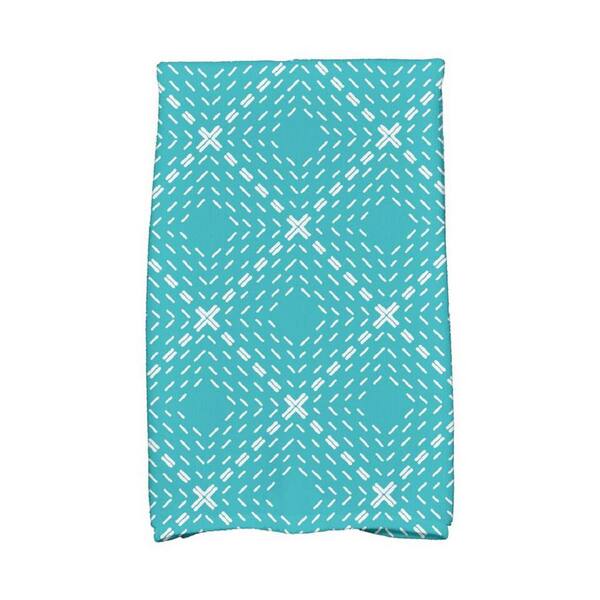 Blue E by design Beach Tile Geometric Print Hand Towel 16 x 25 