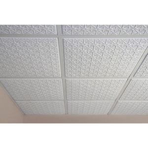 Continental White 2 ft. x 2 ft. Lay-in or Glue-up Ceiling Panel (Case of 6)