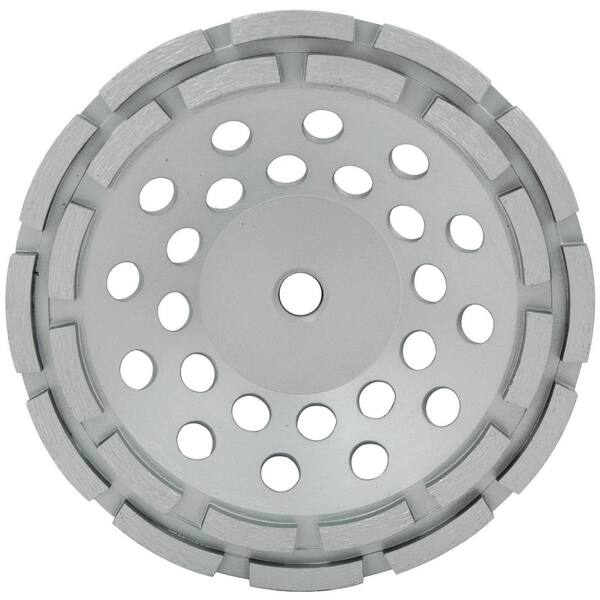 Lackmond 7 in. Double Row Segmented Diamond Grinding Cup Wheel with 5/8 in. -11 Nut
