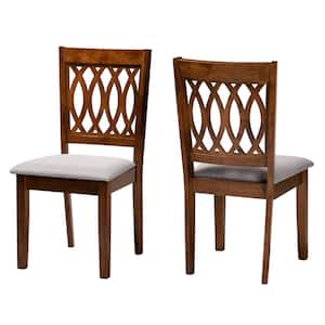 Florencia Grey and Walnut Brown Dining Chair (Set of 2)