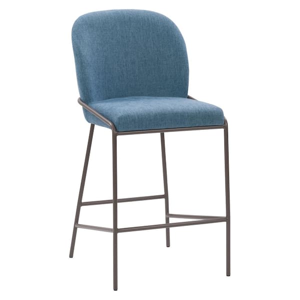 CorLiving Blakeley 26"in.Blue Counter Height High Back Barstool