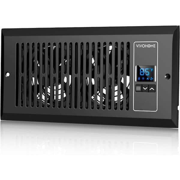 VIVOHOME 120 CFM Wall Mounted Quiet Smart Register Booster Fan with Thermostat Control in Black