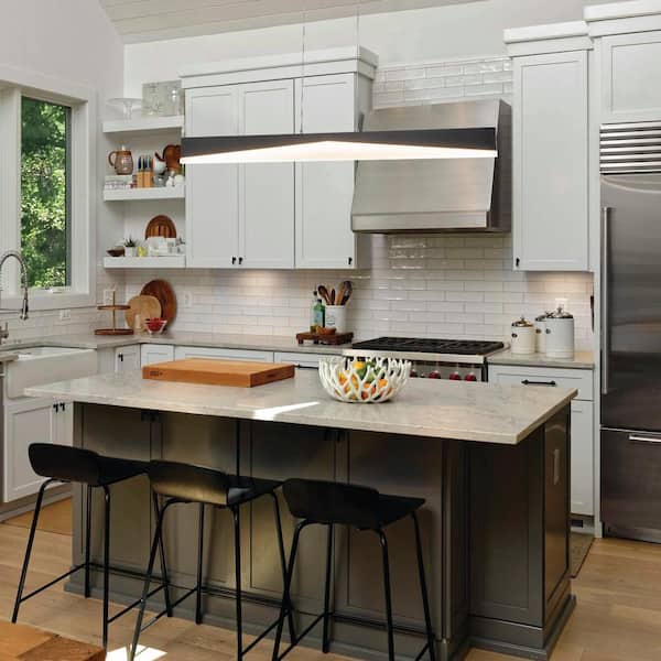 39. 57inch. 1-Light Black Linear Integrated LED Kitchen Island Pendant Light