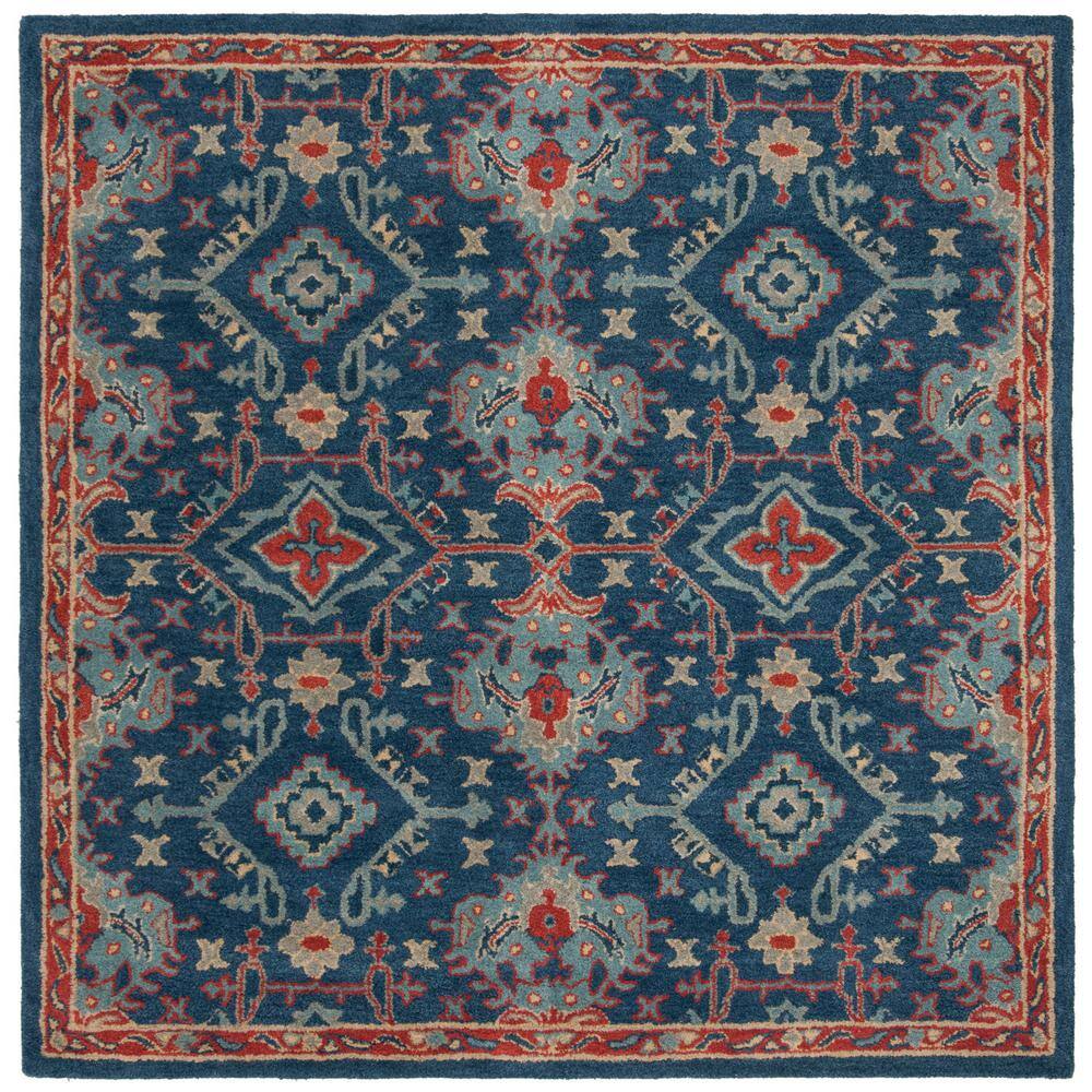 Heritage Blue Hand-Tufted Wool 6' x 6' Square Area Rug