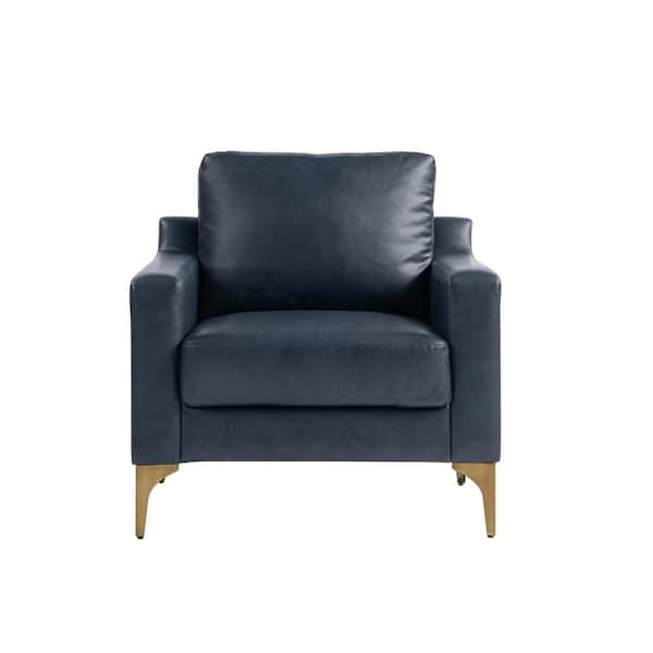 Serta Francis Blue Faux Leather Armchair 131A013NVY - The Home Depot
