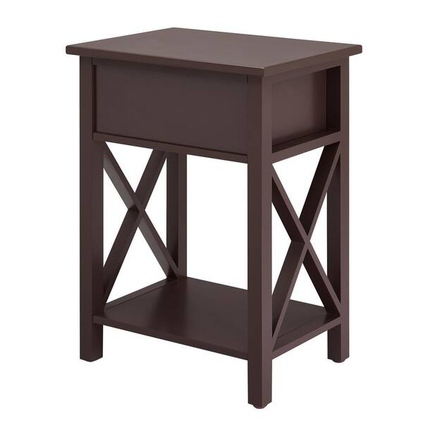 narrow espresso end table