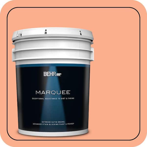 BEHR MARQUEE 5 gal. #220B-4 Orange Grove Satin Enamel Exterior Paint & Primer