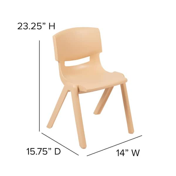 Carnegy Avenue 2 Pack Natural Plastic Stackable School Chair with