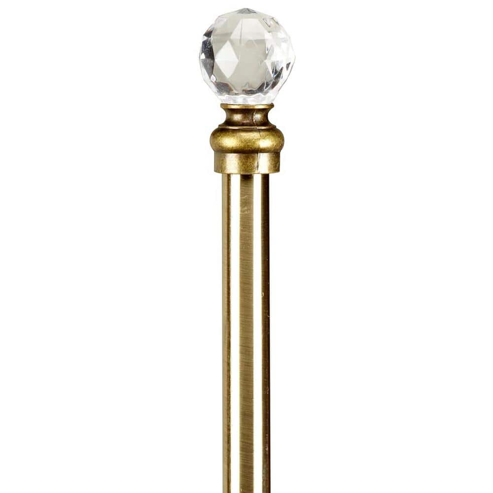 Home Details Crystal Ball 48 to 86 in. Single Curtain Rod in Antique