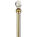 Crystal Ball 48 to 86 in. Single Curtain Rod in Antique Brass